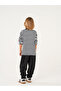 Boy's Suit Black Combed Cotton Tracksuit + Black and White Striped Combed Cotton Sweatshirt - 3