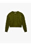 Long Sleeve Crew Neck Hair Braided Knitwear Sweater - 3