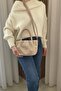 Women's Beige Handbag - Adjustable Long Strap, Charm Gift - Fibag - 3