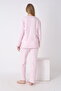 Front Buttoned Comfortable Fit Adjustable Waist Sleeve and Leg Ruffle Detailed Maternity Pajama Set - 2