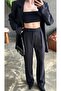 Black Oversized Pile Detailed Trousers - 98612