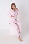 Front Buttoned Comfortable Fit Adjustable Waist Sleeve and Leg Ruffle Detailed Maternity Pajama Set - 5