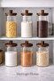 Set of 6 Vacuum-Locked Glass Jars – Storage Jars with Natural Acacia Lids - 2