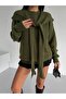 Soft Women's Knit Sweater with Scarf Detail - 3