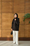 Women's Half Zipper Hooded Sweat Black - 6