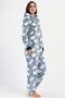 Women's Welsoft Soft Long Sleeve Indigo Jumpsuit C2T5N1O304 - 2
