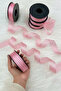Pink Hilton Striped Chiffon Ribbon 2.5 cm 20 Mt, Bride, Bundle, Engagement, Dowry, Gift, Party, Decoration