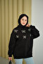 Women's Ribbon Stone Detail Sweat Black - 4