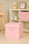 3Pcs-Pink with Lid Closet Laundry Toy Organizer Folding Storage Box with Lid30X30X30Cm - 5