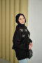 Women's Ribbon Stone Detail Sweat Black - 3