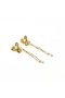 Flower and Pearl Detailed Dangle Steel Earrings