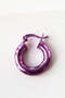 2 cm Purple Thick Hoop Earrings - 6
