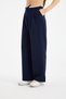 Double Waistband W Wide Leg Pants - Women's Baggy Fabric Pants - 6