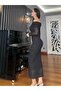 Black Madonna Collar Lace Dress - 5