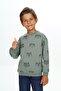 Boy's Relax Fit Hooded Pocket Lightweight Drop Shoulder Embroidered Sweatshirt - 4