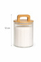 3-Piece Glass Jar with Bamboo Handle and Lid 500 ml – Transparent Storage Jar with Vertical Stripes - 3