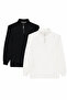Black and White Half-Zipper 2-Pack Suitable for Daily Use, Simple and Modern Design.