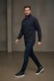 Interview Navy Blue Sweatshirt with Zipper and Half Turtleneck Pocket - 3