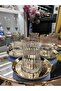 New Metal Plate Crystal Cup Gold Tea Set - 3
