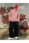 Unisex Oversize Sweatshirt Norf Sarf Map Printed Pink – Crew Neck, 3 Thread Raster Printing - 2