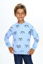 Boy's Relax Fit Hooded Pocket Lightweight Drop Shoulder Embroidered Sweatshirt