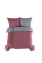 Ranforce 100% Cotton Double Duvet Cover Set Solid Color Pink - Gray - 7