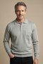 Men's Dad Cream Polo Neck Pocket Long Sleeve Knitwear Sweater