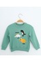 Boy's Relax Fit Crew Neck Lightweight Drop Shoulder Embroidered Sweatshirt