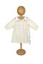 Baby Girl and Girl Child Festive Muslin Dress with Collar and Embroidery Button-Front