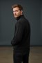 Interview Zippered Half Turtleneck Black Sweatshirt with Pockets - 7