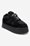 RAVEN Black Suede Genuine Leather Women's Platform Sneakers - 3