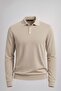 Men's Basic Loose Cream Polo Collar Sweater - 2