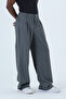 Wide Leg Pleated Oversized Men's Trousers Dark Gray between Sizes S-12Xl - 7