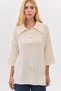 Fleece-Lined wide collar buttoned three-quarter knitwear - 2