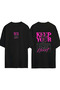 Keep Your Heart Oversized Design Printed Black T-Shirt
