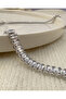 Baguette Stone Waterway Steel Necklace - Silver Baguette Tennis - 3