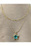 Double Chain Blue Star Figured Steel Necklace - Golden Celestial Star - 3