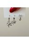 3-Piece Bow and Heart Earring Set-Silver Color Acr7691