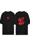 Just Be 1 Tasarım Printed Siyah Oversized t Shirt