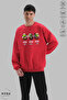 Unisex Long Sleeve Drink-Drank-Drunk Printed Crew Neck Hoodless Fleece-Lined Oversized Sweatshirt - 2