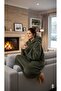 Wellsoft Hooded Wearable Tv Blanket Unisex Oversized Khaki (1 Piece) - 5