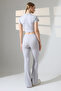 Ribbed Knit Short T-Shirts Flared Sets - 8