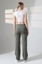 F Corded Fabric Wide Leg Sweatpants with Fleece Lining - 8