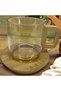 Glass Cup Set with Bamboo Plate, Set of 6 – Transparent Amber Color, Tea & Coffee Cup with Wooden Handle - 4