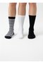 Black and White Unisex Sports Socks Set of 3 Tennis Daily Athletic Use - 4