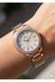 Women's Wristwatch |   36mm Rose Gold Steel Case, Pearl Dial, Stone Bezel, Elegant Design - 2