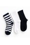 Black and White Unisex Sports Socks Set of 3 Tennis Daily Athletic Use - 5