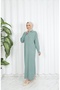 Corded Polo Collar Knitwear Dress - 2