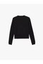 Long Sleeve Buttoned Crew Neck Rhinestone Knit Cardigan - 2