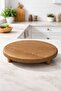Wooden round decorative presentation and serving plate 25 cm - 2